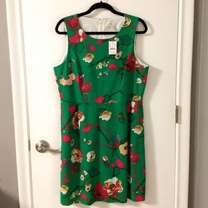 Jcrew Green Floral Dress